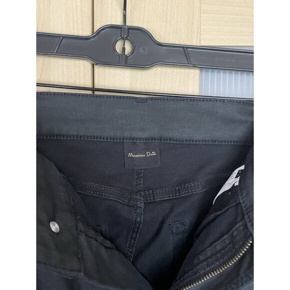 Massimo Dutti Skinny Moto Jeans Pants Women’s Sz 4 Black Denim Designer Biker - Picture 4 of 9